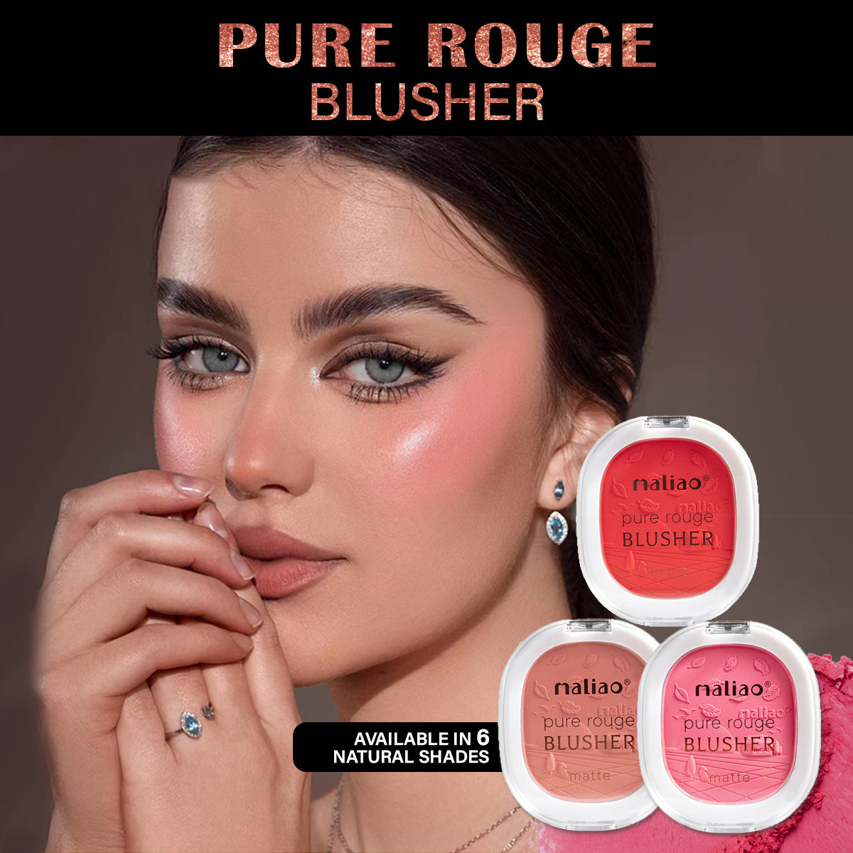 Maliao Pure Rouge Matte Blush - Natural for Radiant Cheeks